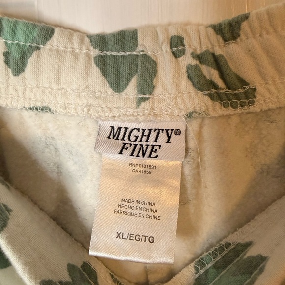 Mighty Fine White Joggers with Green Patterns - Picture 3 of 4